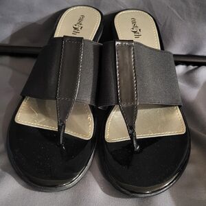 East 5th Black Patent Sandals